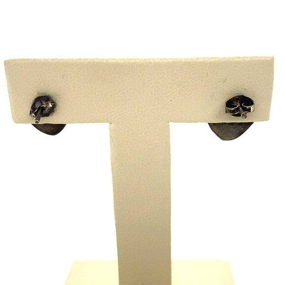 VTG Estate Navajo Sterling Silver & Turquoise Bear Paw Stud Pierced Earrings! 25 - Picture 3 of 6